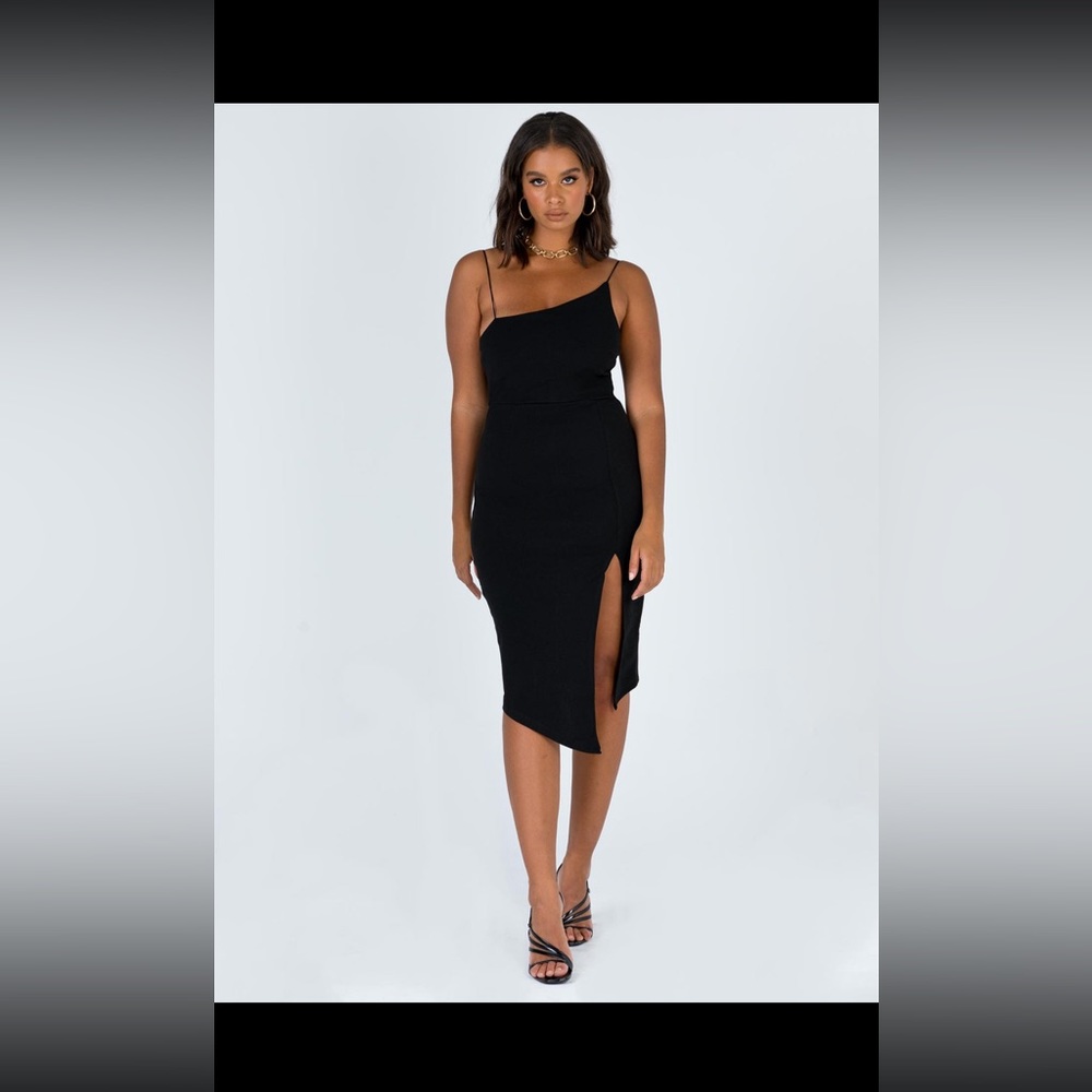 Black midi dress